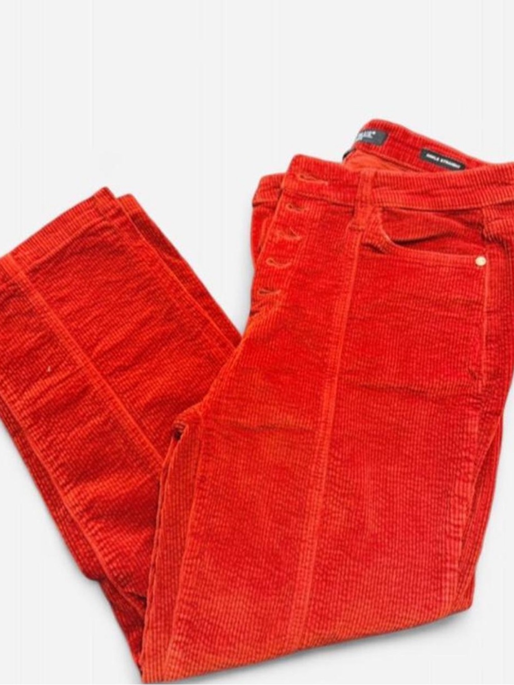Judy Blue Vibrant Rust Red Corduroy Straight Ankle Jeans